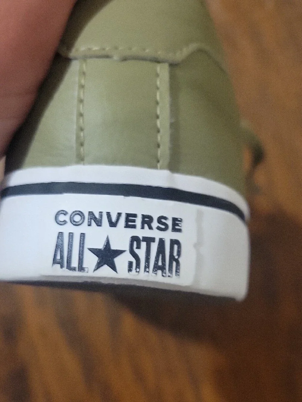 Converse Low-Top Sneakers in Olive Green with White Soles